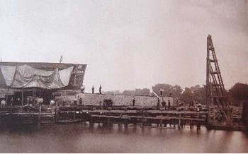 Cleopatra's Needle Moved on Pier