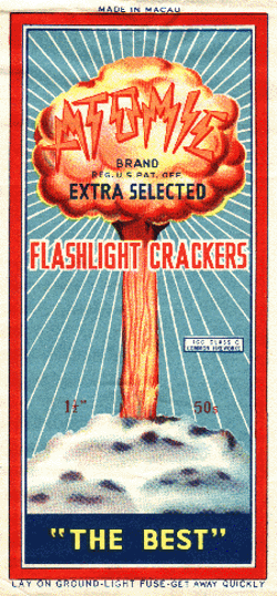 Firecracker label with atomic blast