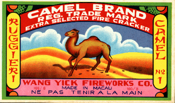 Firecracker label with camel