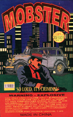 Firecracker label with mobster